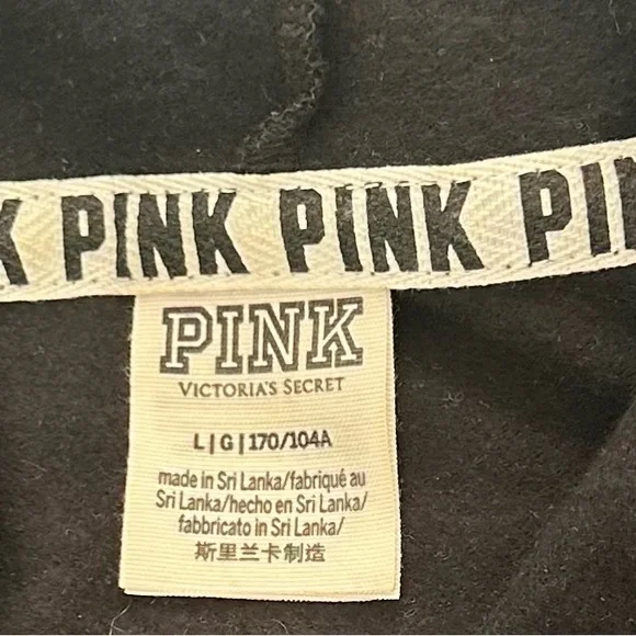 Victoria's Secret PINK Black and White Crop Zip-Up Hoodie - Picture 3 of 3
